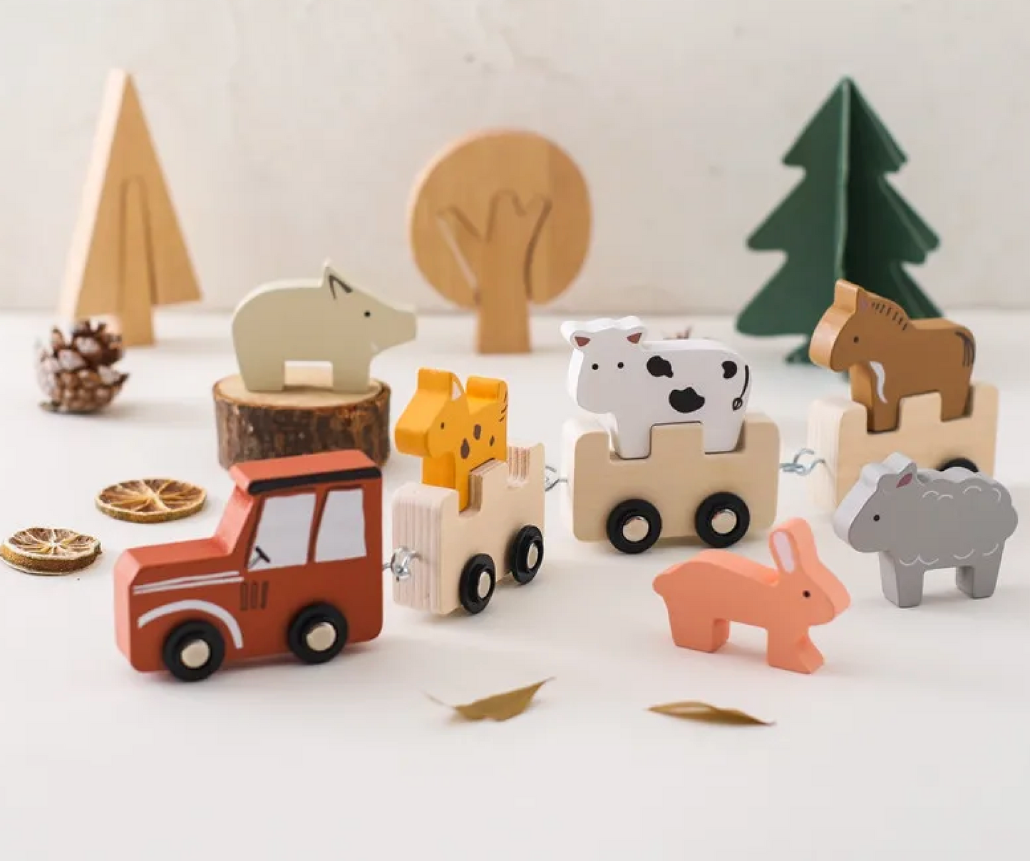 Montessori Wooden Animal Train Toys